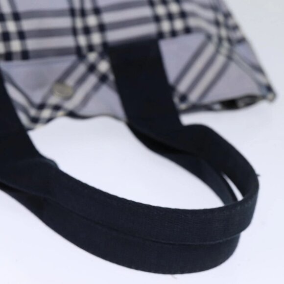 BURBERRY Nova Check Blue Label Hand Bag Nylon Blue Auth am6158 - Picture 8 of 16